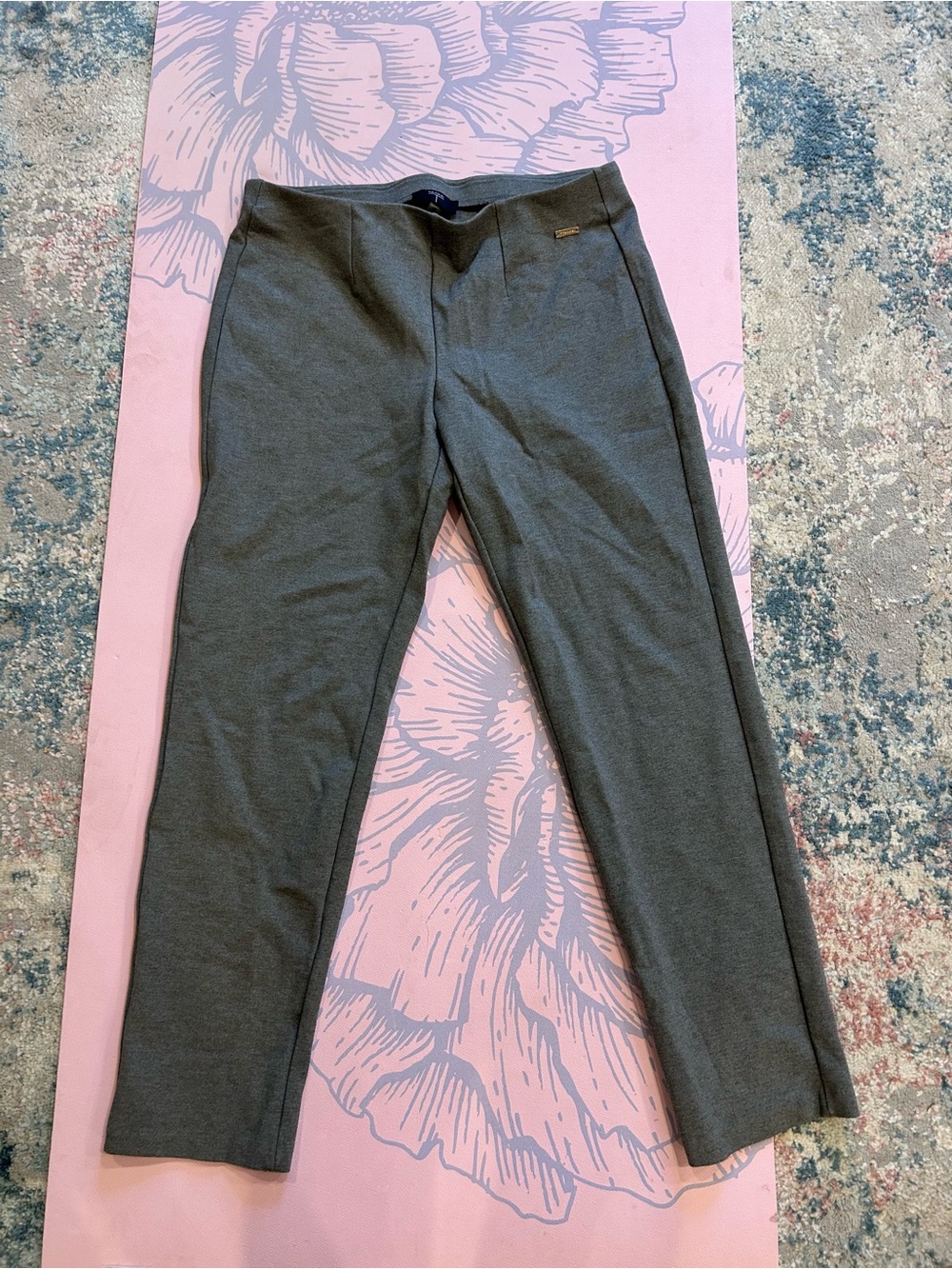 Tahari Charcoal Straight-Leg Dress Pants